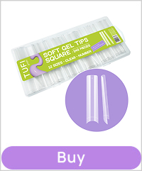 TUFI profi Half Cover Soft Gel Tips Square Transparent
